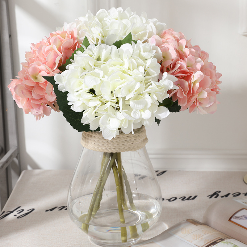 Artificial hydrangea, single two-leaf hydrangea, Nordic-style artificial hydrangea, wedding guide, hand-held artificial flower wholesale Specification image