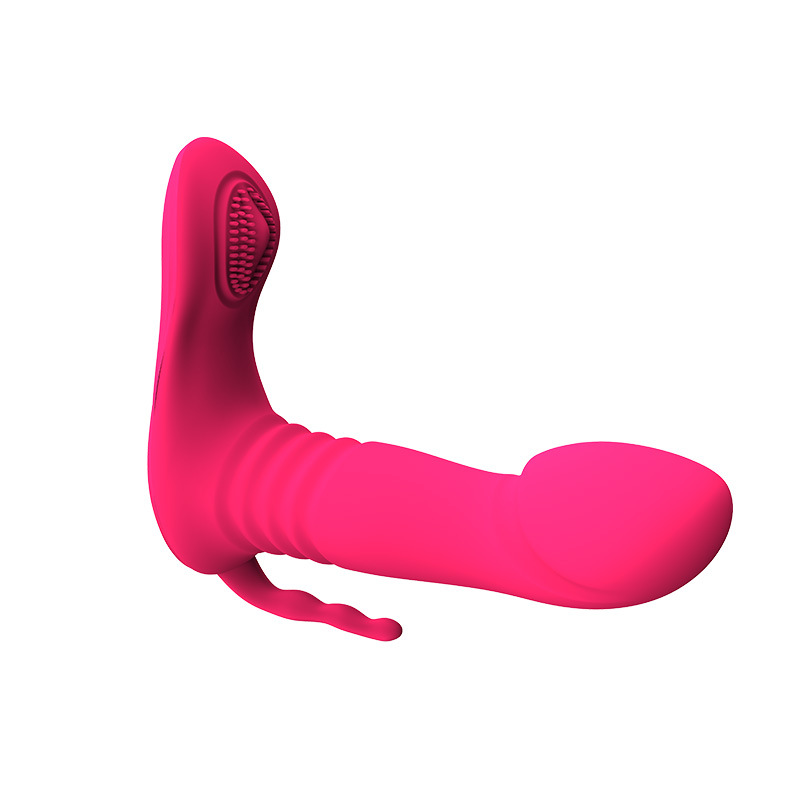 An adult sex toy for female masturbators controlled by a wearable APP with telescopic double vibration rods Specification drawing