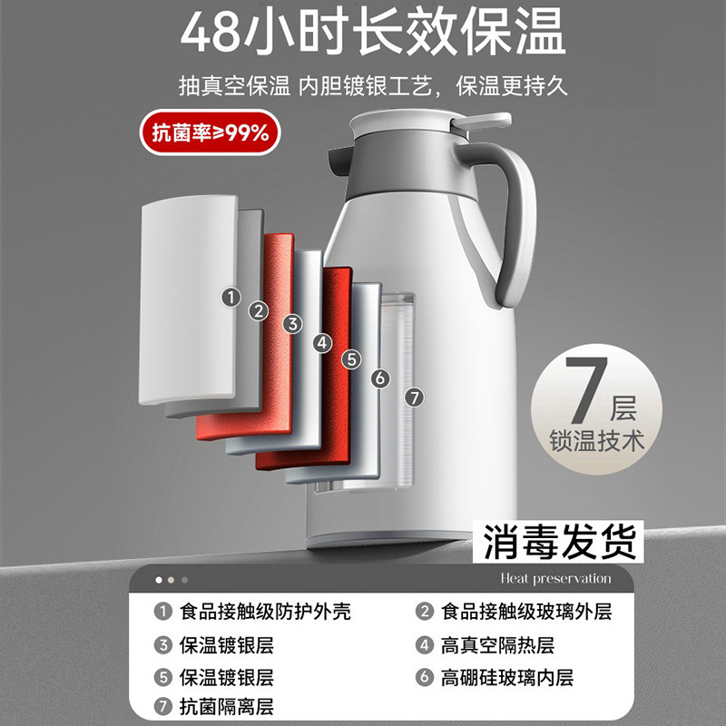 2024 New model insulated water bottle, large-capacity portable boiling water insulated water bottle, home, office, car insulated thermos, warm water Specification image