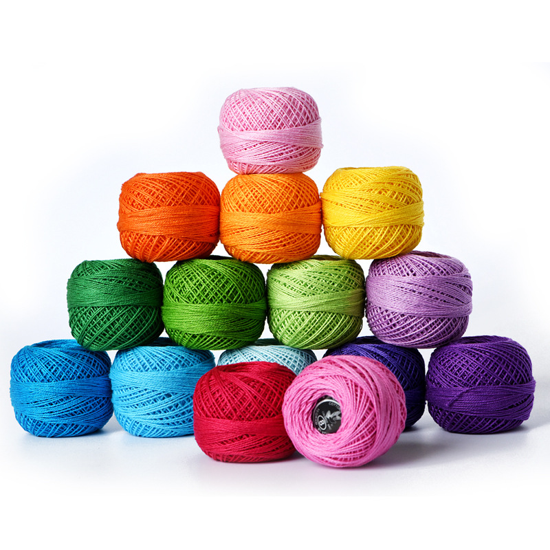 Factory direct sales of No. 8 lace thread, pure cotton crochet thread, crocheted wool thread, mercerized wool thread, pure cotton thread in stock Specification image