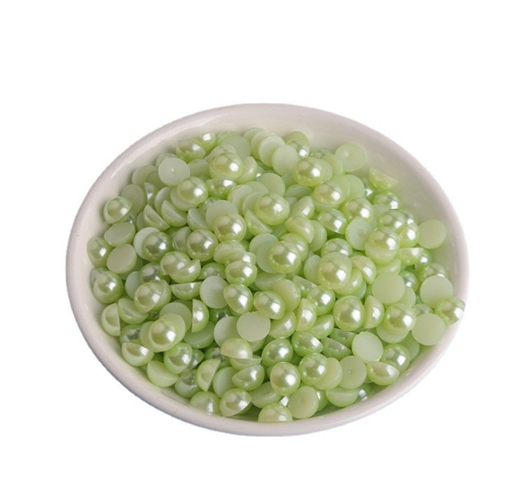 ABS imitation pearl semi-circle, deep silver-gray semi-circle, diy jewelry accessories, semi-circle resin accessories, semi-circle pearl accessories Item Picture