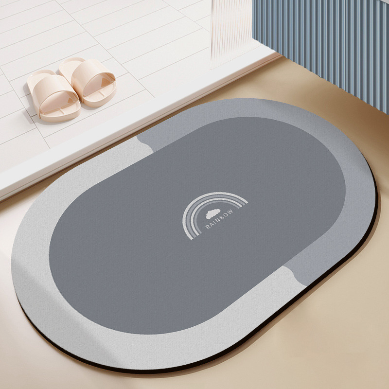 Bathroom household diatom mud quick-drying water-absorbing soft floor mat anti-slip toilet carpet factory direct sales Specification image