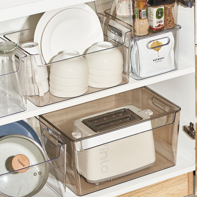 Storage basket for skin care products, large open dust-proof storage box, transparent storage wonder, office shelving, desktop cosmetics details Picture