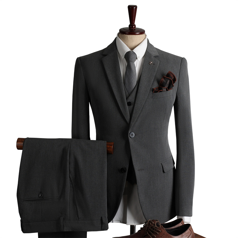 Men's plus-size suit for all four seasons, casual business formal wear, fashionable and slimming wedding best man suit Item Picture