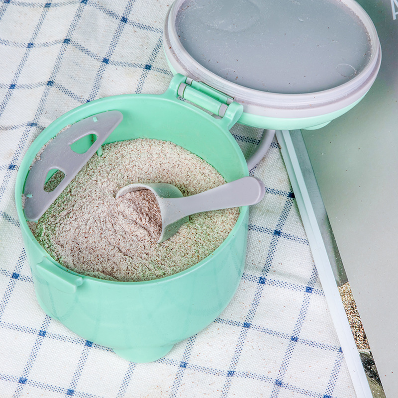 Wholesale large-sized cartoon milk powder boxes, single-layer large-capacity portable milk powder boxes, baby food boxes, snack boxes with spoons Application Scenario