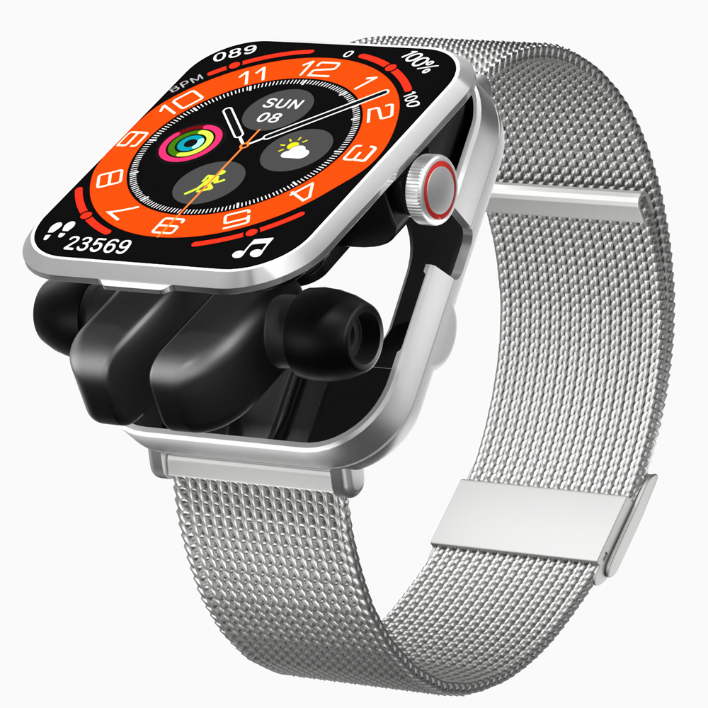 The new TWS earphone dual-in-one QS90 Bluetooth phone charging case, sports health sleep monitoring smartwatch details Picture