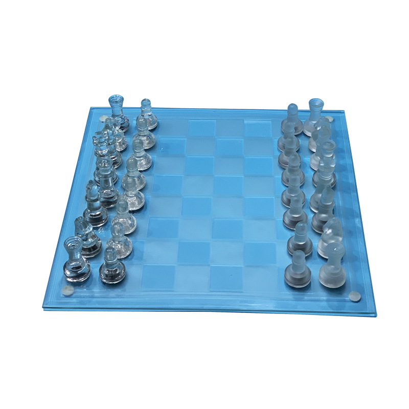 供应25*25cm 磨砂玻璃国际象棋(glass chess set)玻璃水晶象棋详情图5