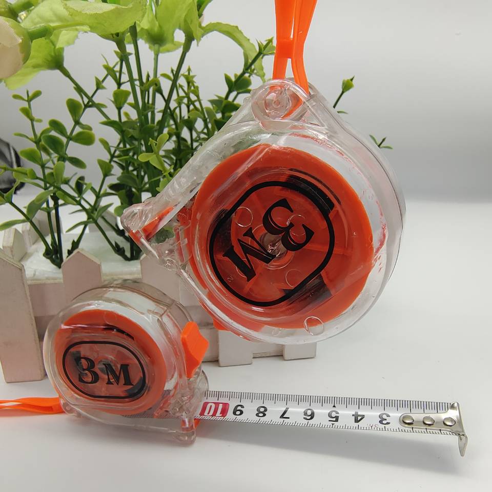 3M and 5m steel box rulers, transparent anti-drop tape measures, pull measures, steel roll rulers, small hardware measuring tools, 2-yuan store factory direct sales details Picture