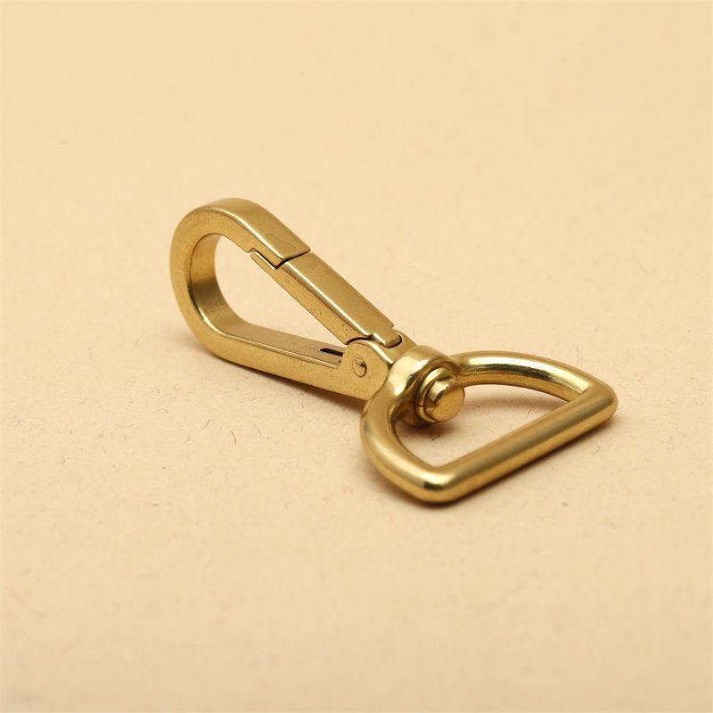 Brass Square Bottom Swivel Buckles Lobster Buckles Dog Buckles Pure Copper Key Chain Handmade Leather Case Hardware Accessories Item Picture