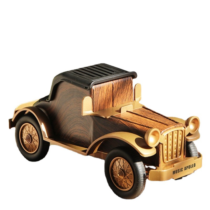 New product A9 Bluetooth speaker, vintage wood grain vintage car wireless subwoofer, car speaker, cross-border gift Item Picture