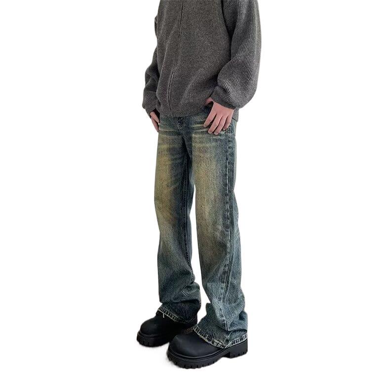 Custom-made 2025 new style American retro washed distressed jeans Specification drawing