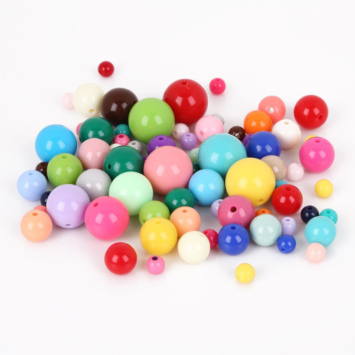 Solid Color Bead Acrylic Diy Hand-Beaded Loose Bead Material Candy Color Bead Jewelry Wholesale Cross-Border Supply Item Picture