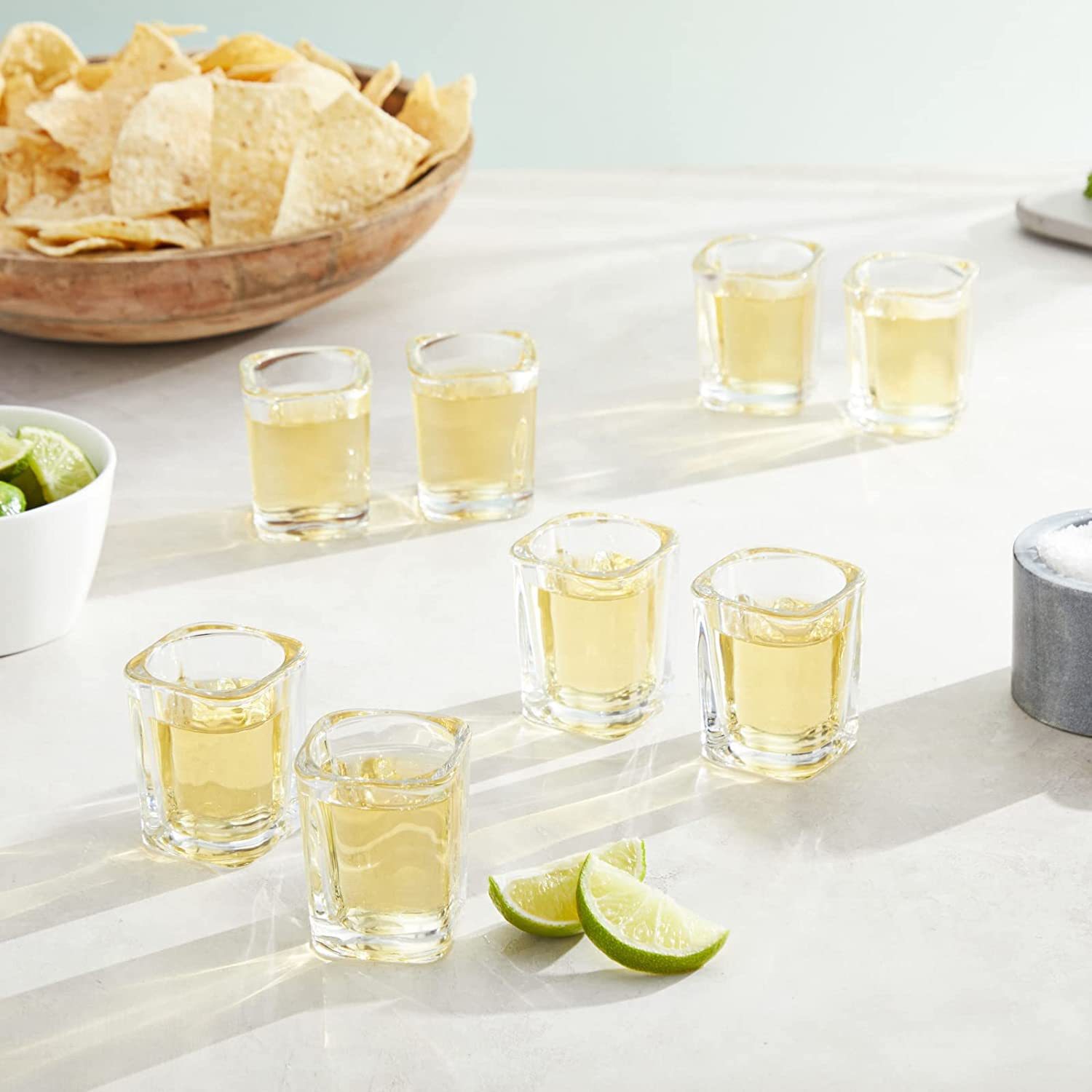 Square thickened glass whisky and vodka spirits glass Application Scenario