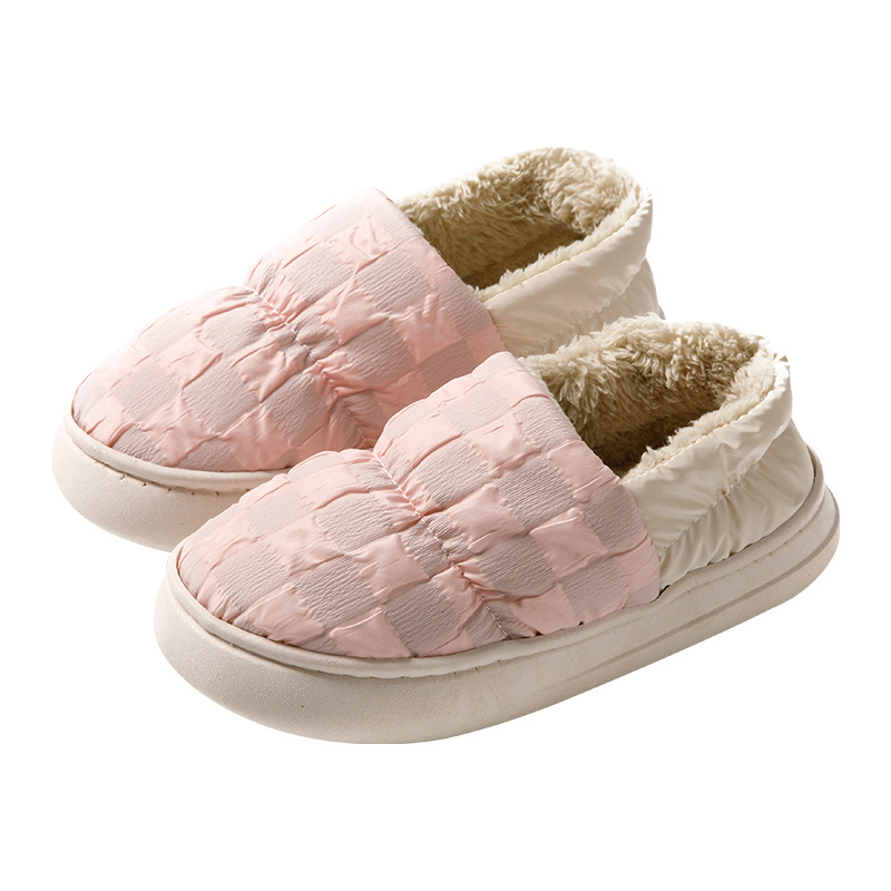 新款棉拖鞋冬白底实物图