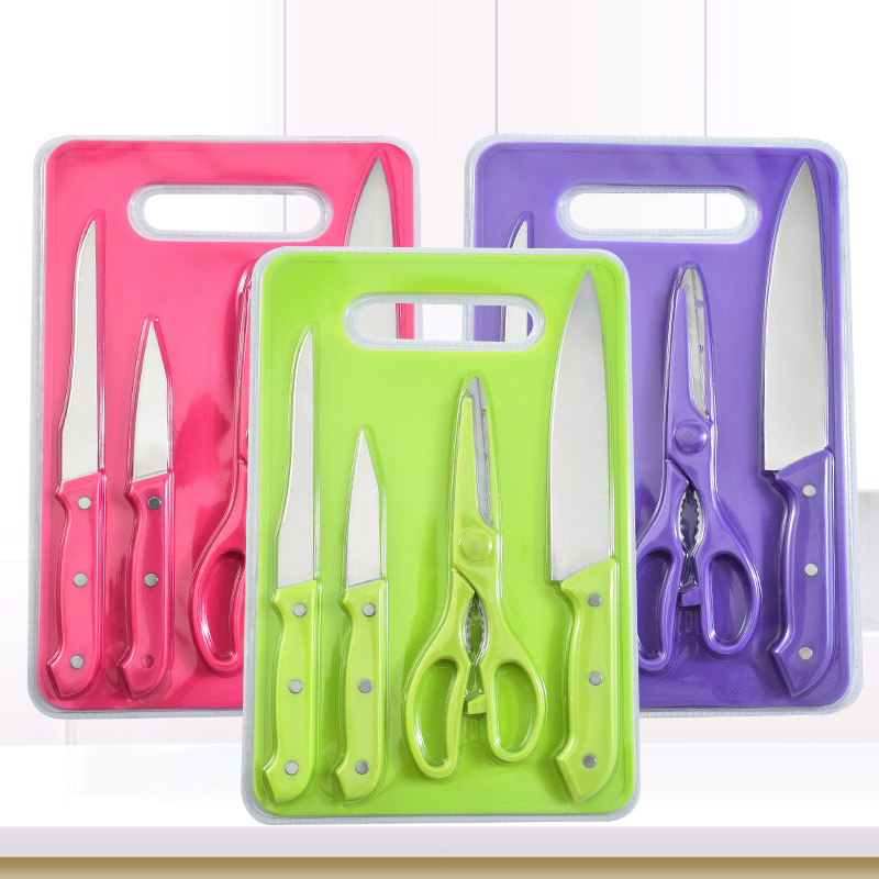 A 5-piece kitchen knife set