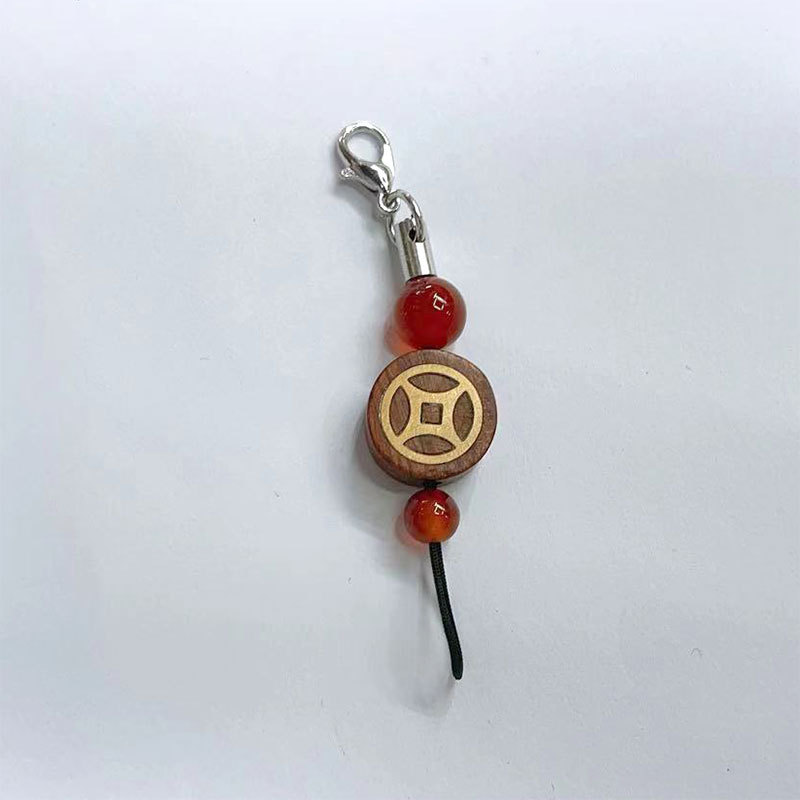 Mobile phone pendant, rosewood agate pendant, rope buckle pendant, hand-woven key chain pendant, bag pendant accessory Specification image