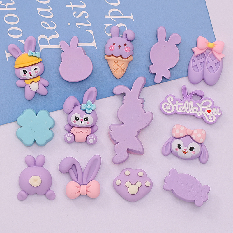 Star Delo New Ballet Rabbit Ice Cream Label Diy Resin Accessories Mobile Phone Shell Cream Adhesive Patch Specification drawing