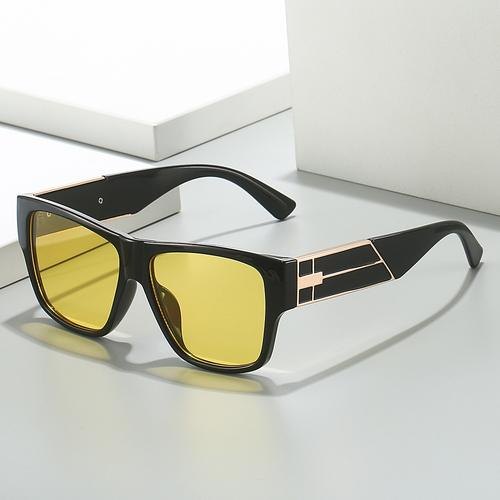 New fashionable metal-rimmed European and American men's personalized and trendy sunglasses for sun protection, light luxury ins women's internet-famous sunglasses Specification image