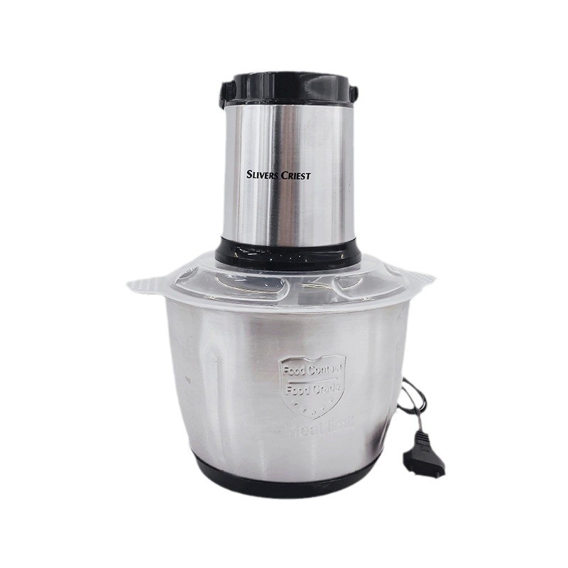 3.5L Foreign Trade Cross-Border Household Multi-Functional Stainless Steel Cup Meat Grinder, European Plug With Handle Stainless Steel Meat Grinder Item Picture