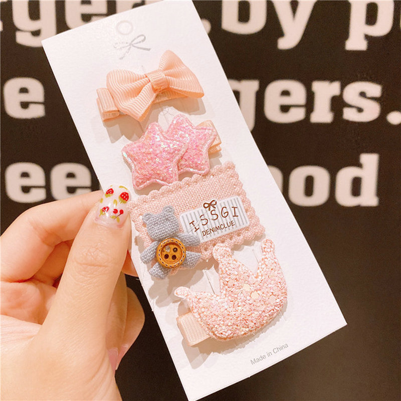 [One Also Hair] Baby Hairpin Cute Little Fresh Children's Hairpin Pink Cardstock Set Baby Clip Specification drawing