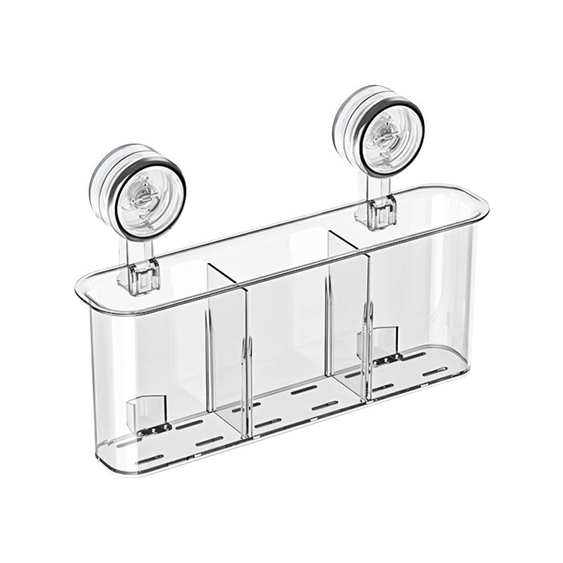 Aiyouhui wall-mounted storage box Bathroom cosmetics shelf Toilet suction cup perforation-free transparent drain basket Item Picture
