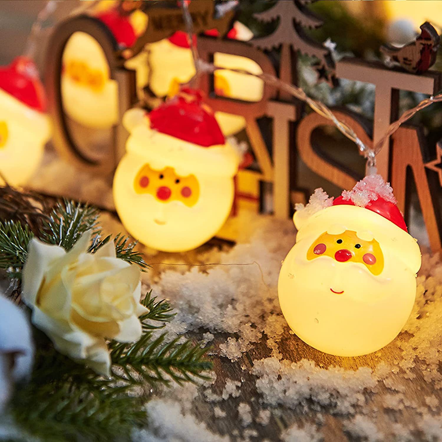 Cross-border wholesale of LED Santa Claus light strings, Christmas festival color light decorations, usb battery light decorations Specification image