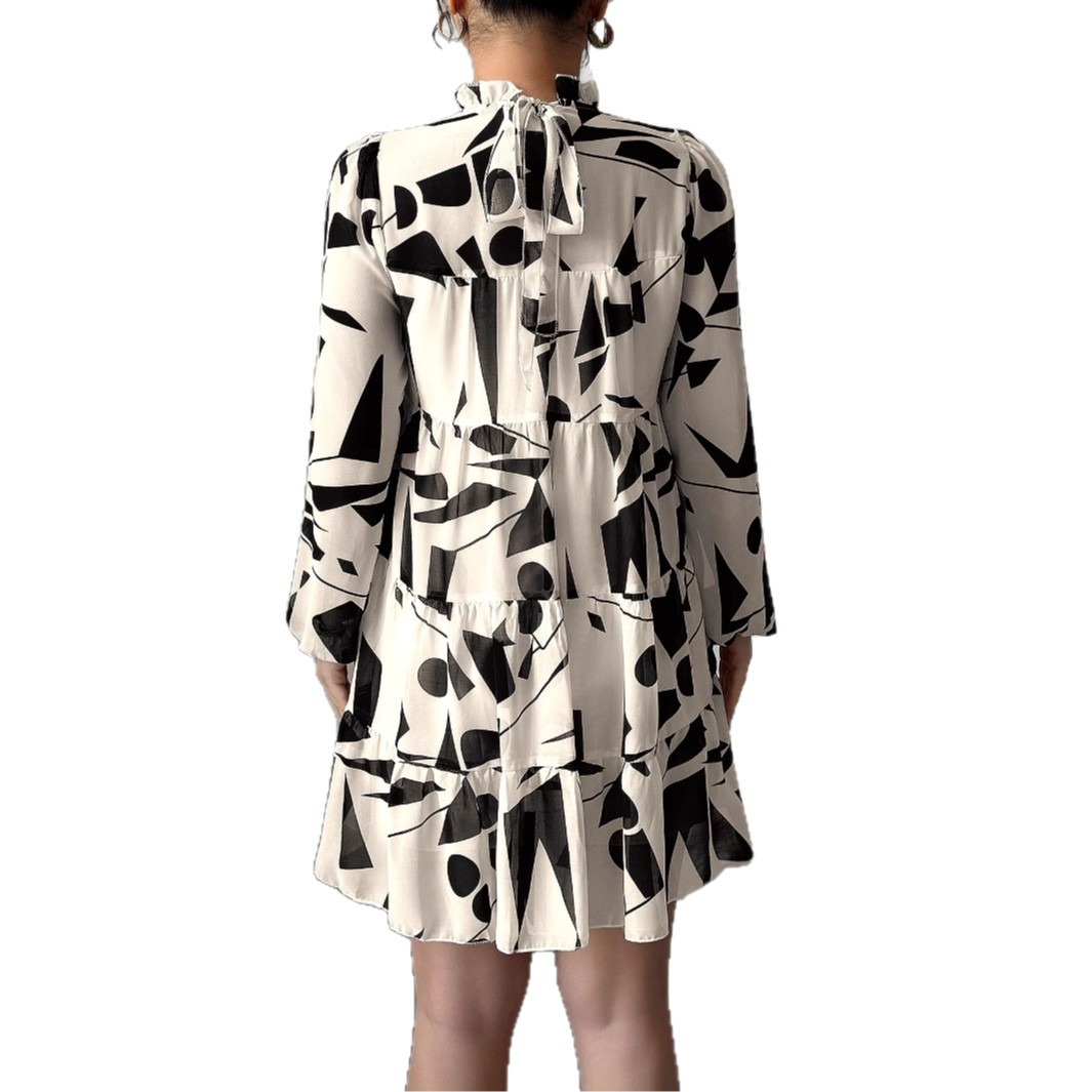 Cross-border European and American simple printed skirt for women's wear, Spring/Summer 2025 Amazon independent store, elegant Item Picture