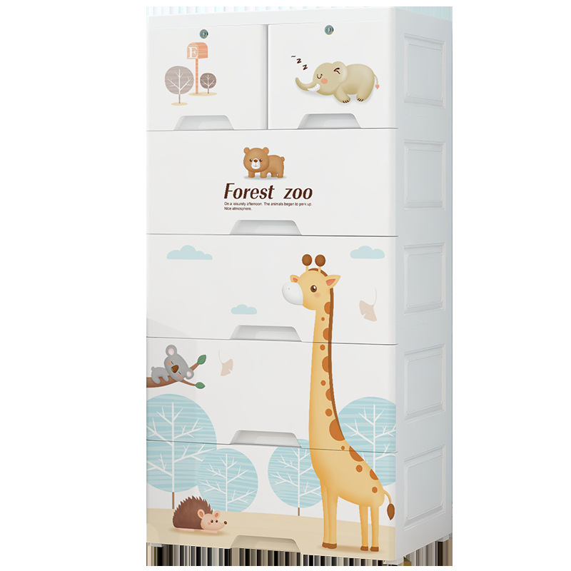 Cartoon Storage Cabinet Baby Children's Thickened Toys Storage Simple Wardrobe Simple Lockers Home Multi-Purpose Chest Of Drawers Item Picture