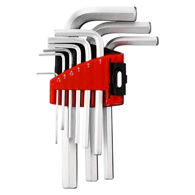Standard flat-head L-shaped Allen wrench 9-piece set, Allen wrench 9pc set, hardware tools in stock