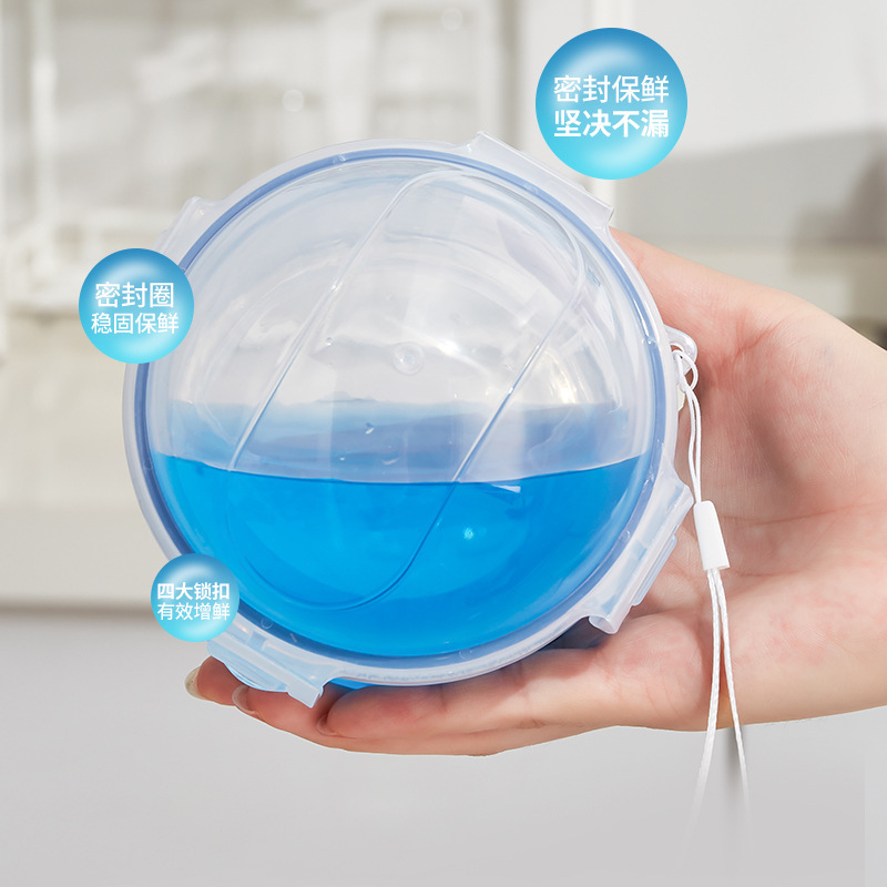 Transparent fruit preservation box, apple storage box, household round sealed box with lid, onion box, microwave heating rice Specification image