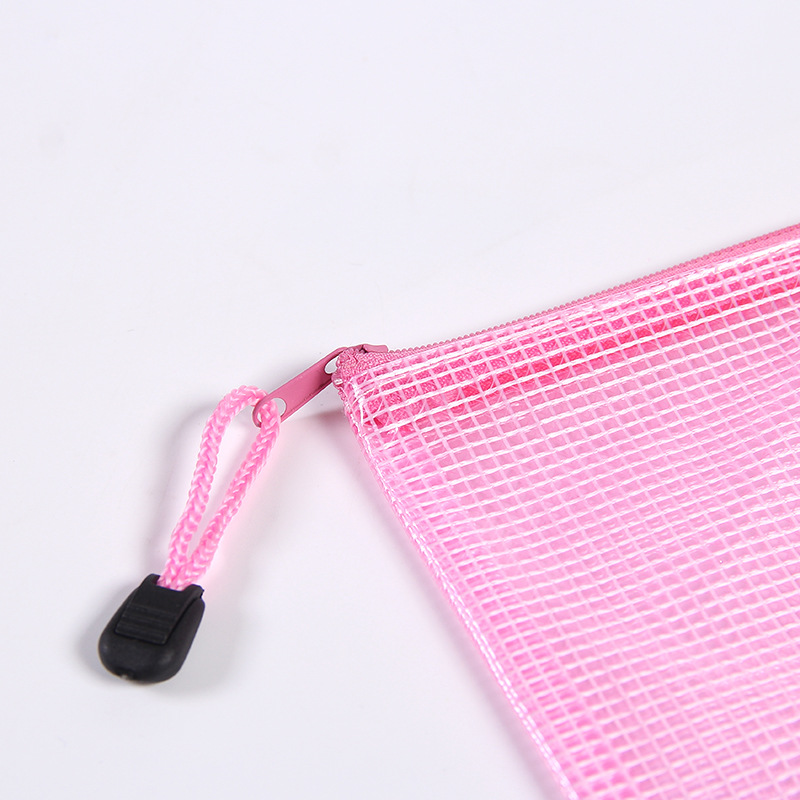 Thickened file bags, transparent grid zipper bags, large-capacity A4 test paper storage, wholesale. Customized for student and office use Item Picture