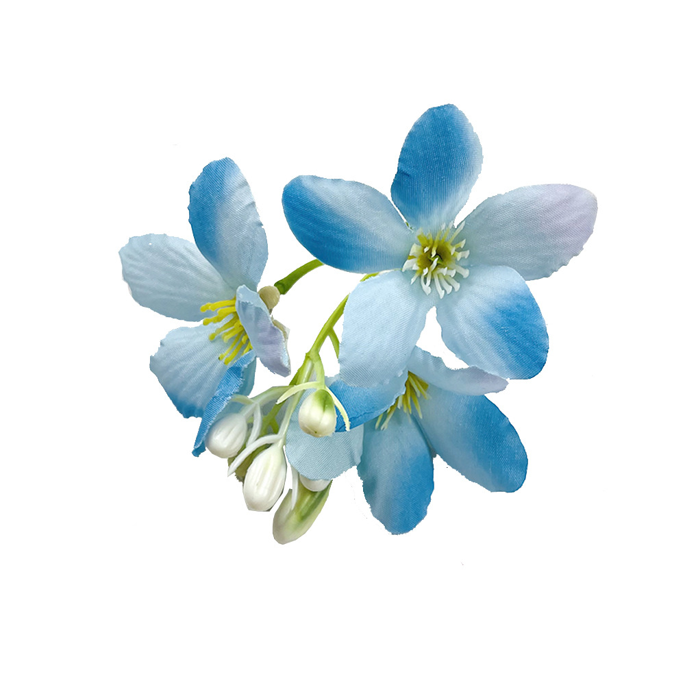 假花/5朵塑膠花/塑膠花/仿真花/塑料仿真花白底实物图