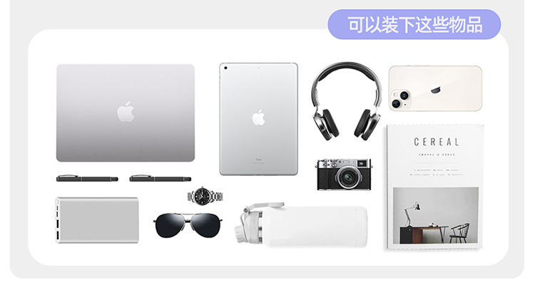 跨境单品双肩包书包背包学生大容量男女同款通勤时尚新潮韩版百搭详情8