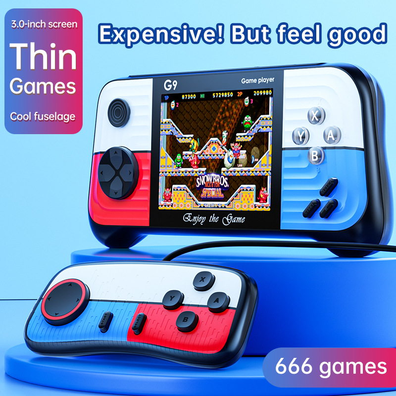 Handheld Game Console 2022 New Cross-Border Rocker Retro Color Clash Handheld Console Psp Gaming Arcade G9 Game Console details Picture