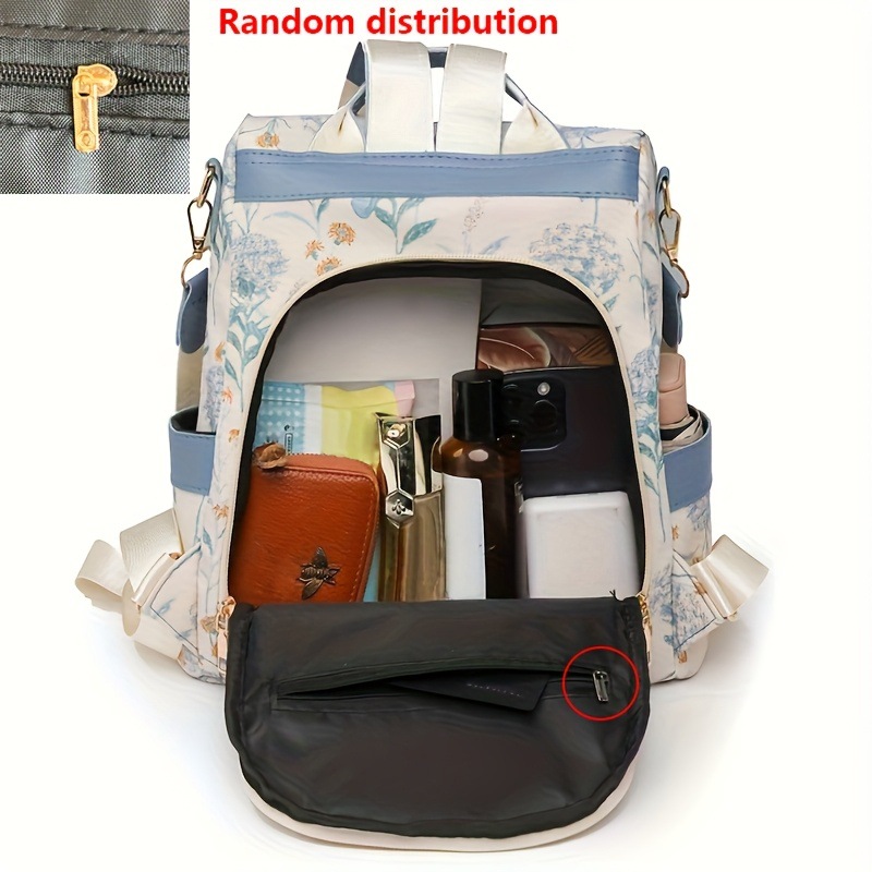 新款防盗双肩包时尚韩版手提女士背包外出休闲多功能单肩包背包女详情11