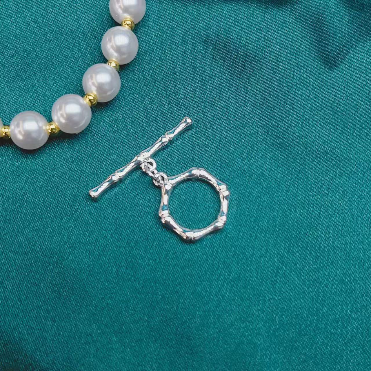 diy pearl buckle, necklace buckle, bracelet, connecting buckle, end buckle, heart-shaped OT buckle, handcrafted universal buckle accessories details Picture