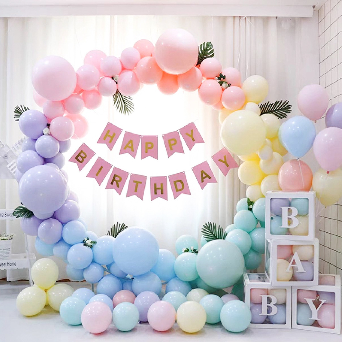 【限时五折】10寸圆形马卡龙气球ins周岁生日派对求婚浪漫节庆用品