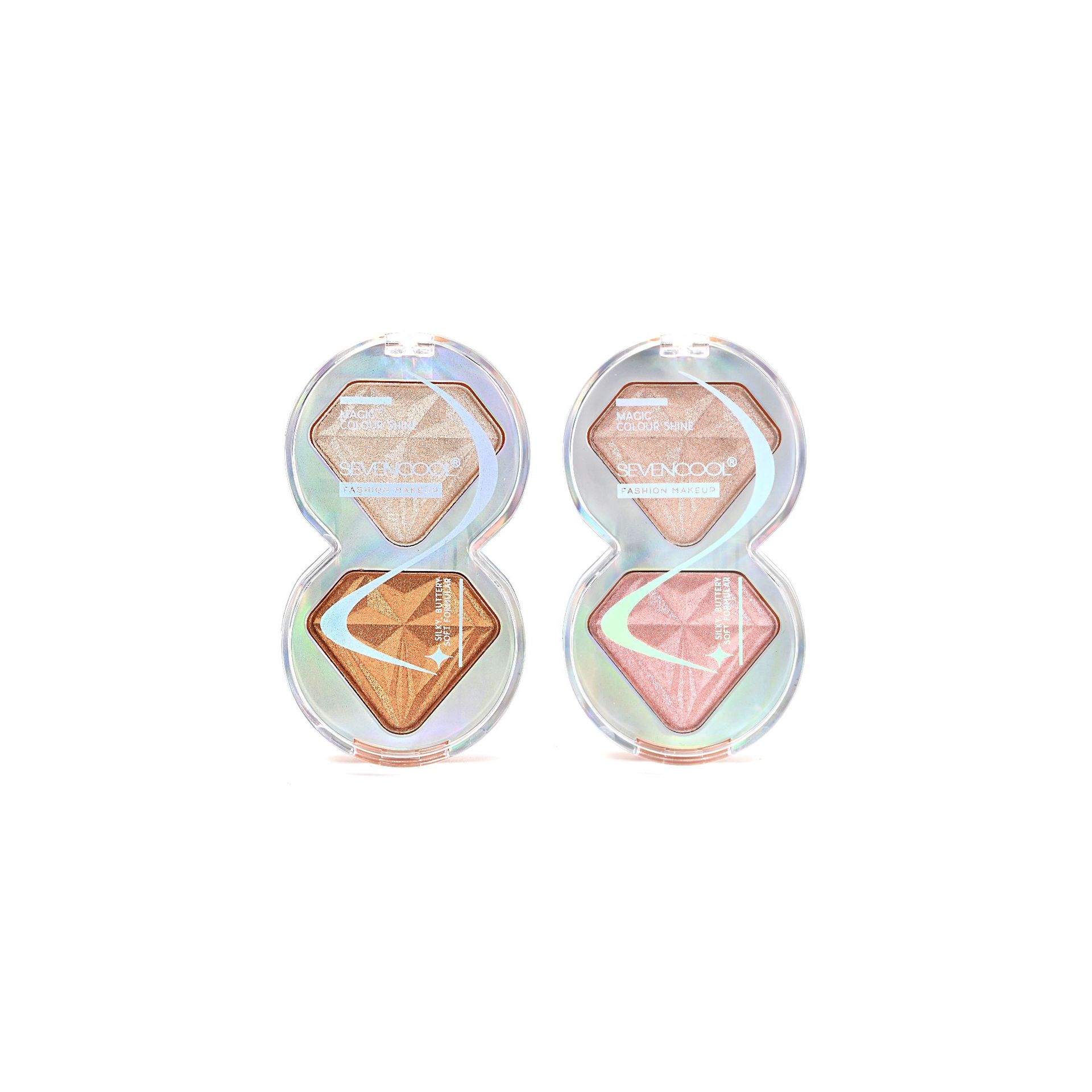 SEVENCOOL Facial Rose Diamond Highlighter Contouring Plate Pearlescent glitter naturally brighens the face and highlights the skin tone Item Picture