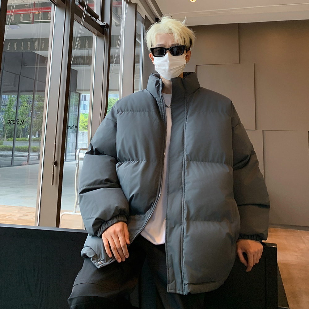 The new solid-color dopamine cotton jacket of the national trend for autumn and winter is thick, loose, versatile and casual, suitable for both men and women Application Scenario