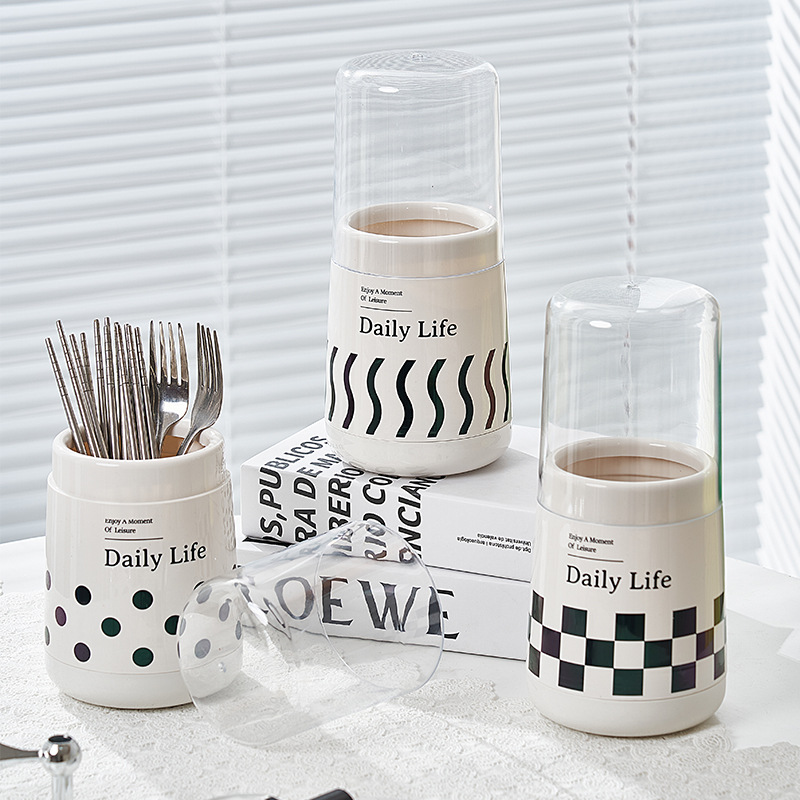Household Light Luxury Ins Wind Round Wholesale Chopsticks Cage Kitchen Countertop Multifunctional Storage Rack Hanging Wall Chopsticks Rack Item Picture