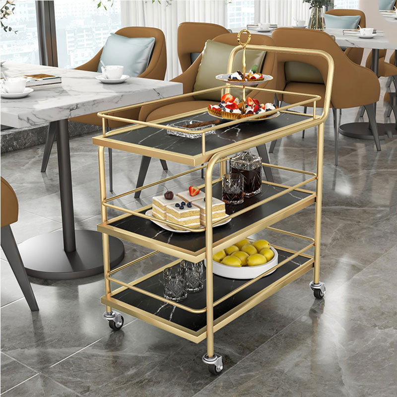 Nordic restaurant mobile trolley, modern hot pot restaurant, commercial hotel tea storage trolley, bathroom balcony trolley details Picture
