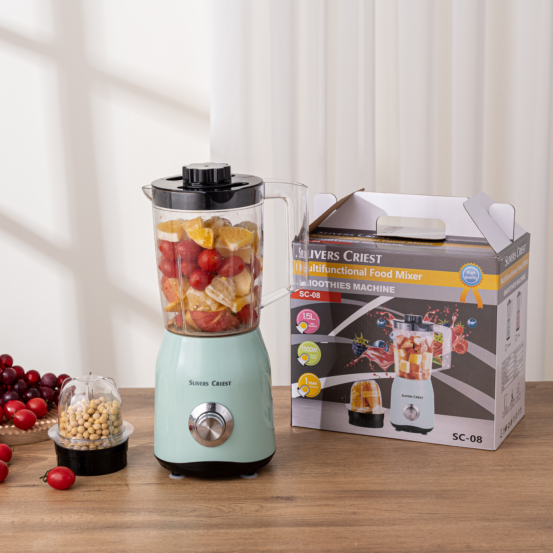 Cross-Border 3-In-1 Multi-Functional Juicer, Household Fully Automatic Fruit And Vegetable Juicer, Food Processor, Stainless Steel details Picture