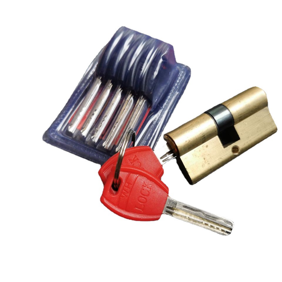 Anti-theft door lock core, red and black handle, home apartment rental, pure copper lock core wholesale, AB computer key lock core 65-120 Specification image