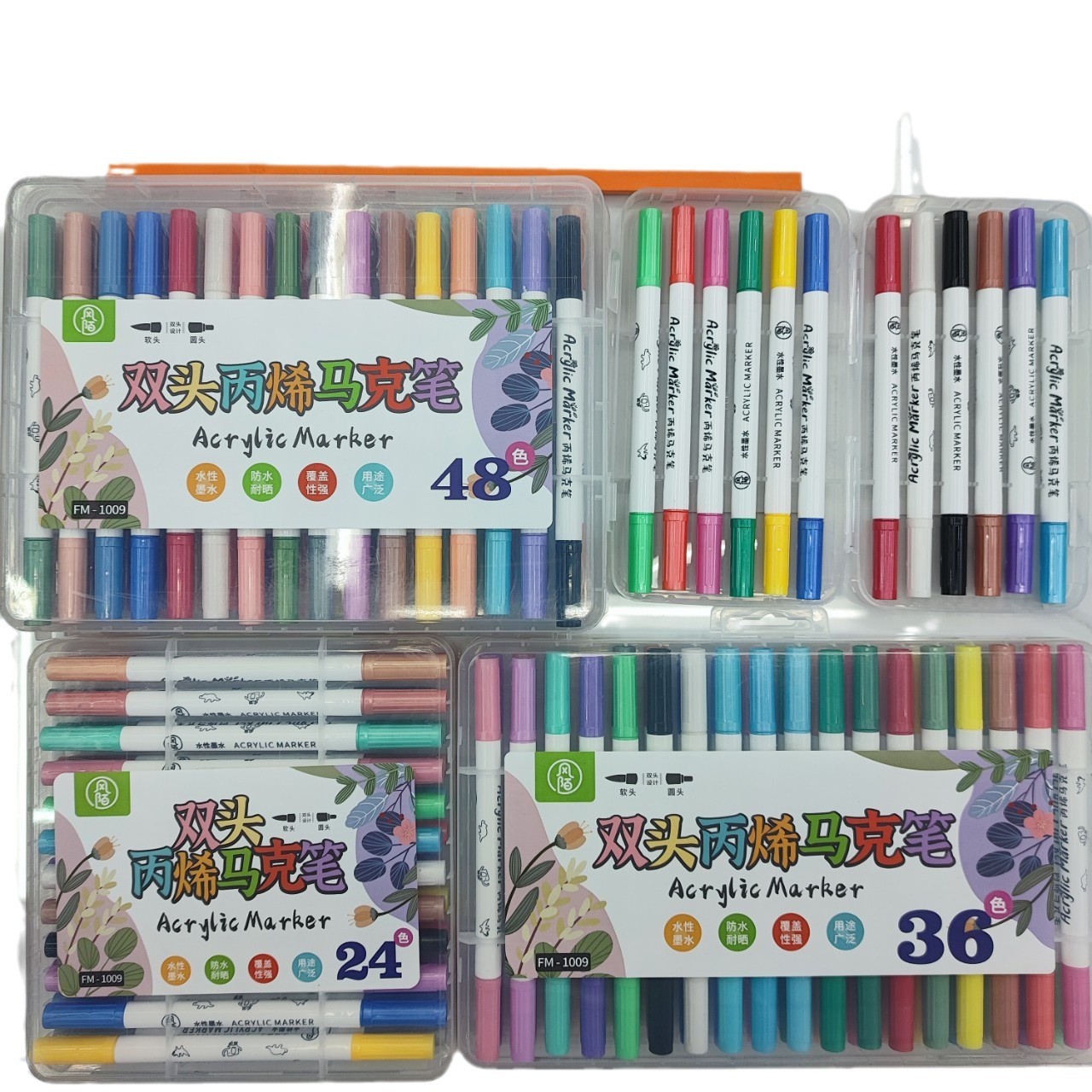 Fm-1009Fomax Soft-Head Round Head Acrylic Double Head Marker Pp Box Hand-Painted Diy Art Graffiti Set Item Picture