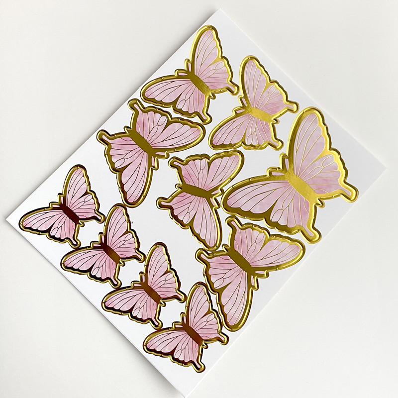 Cross Border Internet Celebrity Hot Gold Halo Butterfly Paper Birthday Cake Insert Cake Decoration Butterfly Cake Decoration Application Scenario