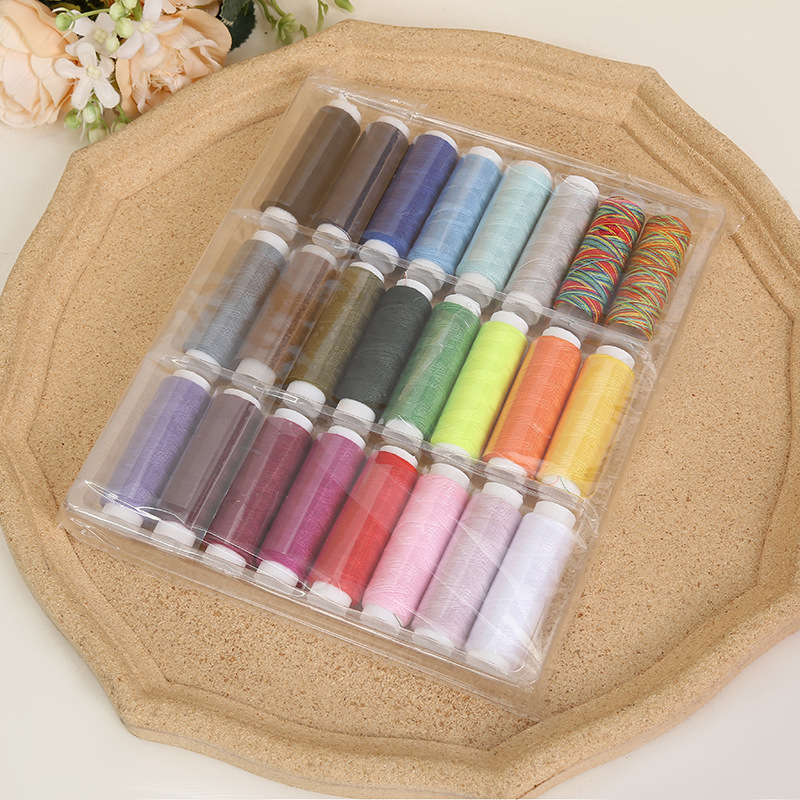 New Random 24 Color Mixed Sewing Thread Home Sewing Thread Set Color Polyester Small Coil Yarn Manufacturers Wholesale details Picture
