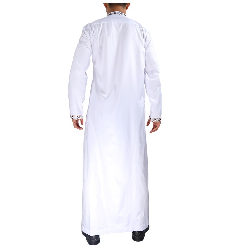 New Qatar embroidered Middle East zipper edition leader florets Arabian robe details Picture