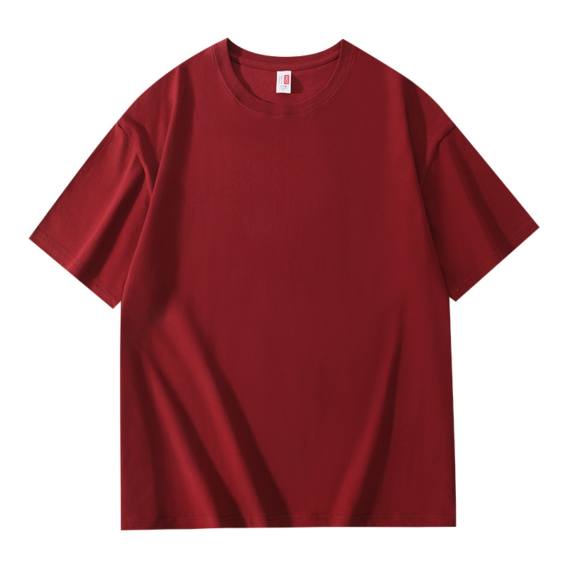 Hebei short-sleeved processing and customization of 200-gram pure cotton round-neck T-shirts, activity uniforms, class uniforms, solid color blank cultural T-shirts Item Picture