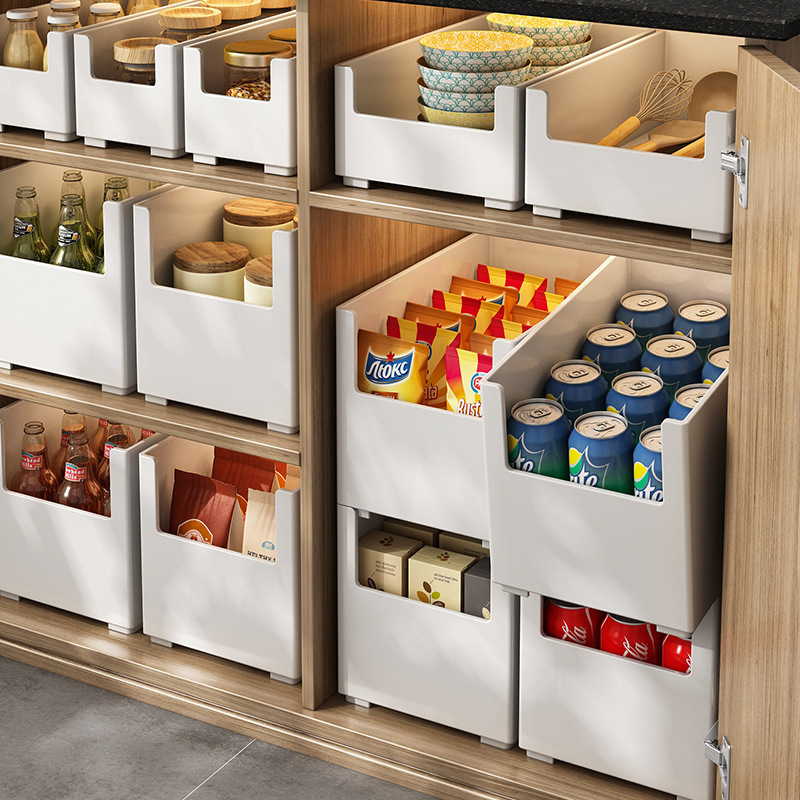 Japanese Right Angle Drawer Storage Box Kitchen Cabinet Mask Cosmetics Storage Box Thick Desktop Clutter Storage Box details Picture