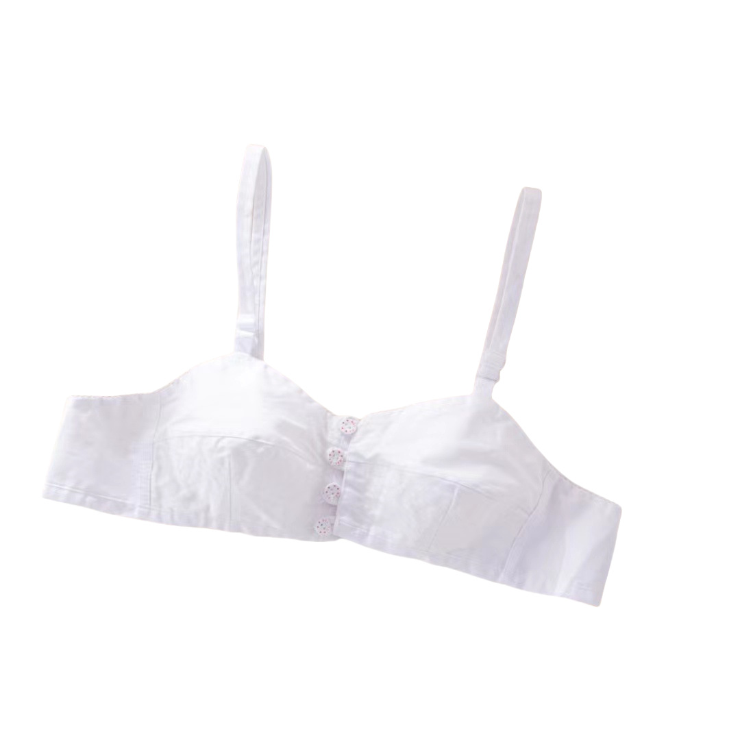 Old-fashioned white all-cotton front-opening bra, large-sized front-opening bra without underwire for middle-aged and elderly people, thin style for moms Item Picture
